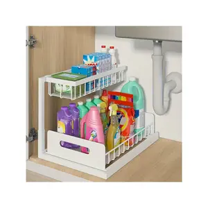 Multi-Functional Under Sink Organizer, Slide Out Drawer Cabinet Storage Rack, Ideal for Kitchen Sink & Bathroom Vanity