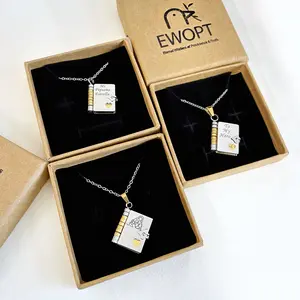 Book Necklace for Daughter/Son/Granddaughter，Birthday Day Gift Graduation Jewelry of Love