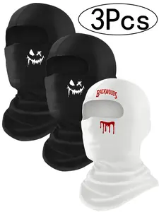 3Pcs-Unisex Dustproof Cycling Helmet Cover, Breathable Sun Protection Windproof Motorcycle Face Mask, Outdoor Sports Mask, All-Season Sporty Design