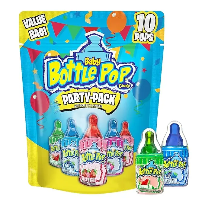 Baby Bottle Pop Candy Lollipops Variety Pack - 10 Ct Individually Wrapped, Individually Wrapped Candy