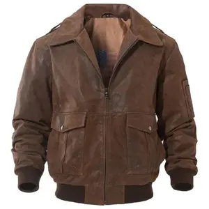 Men's Air Force Flight Aviator Bomber Leather Jacket