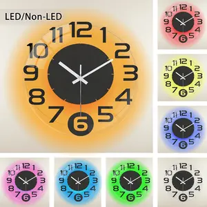 Vinyl Style Wall Clock with Thick Tempered Glass, Round Clock with Numbers, Decorative Timepiece for Home, Office & Café