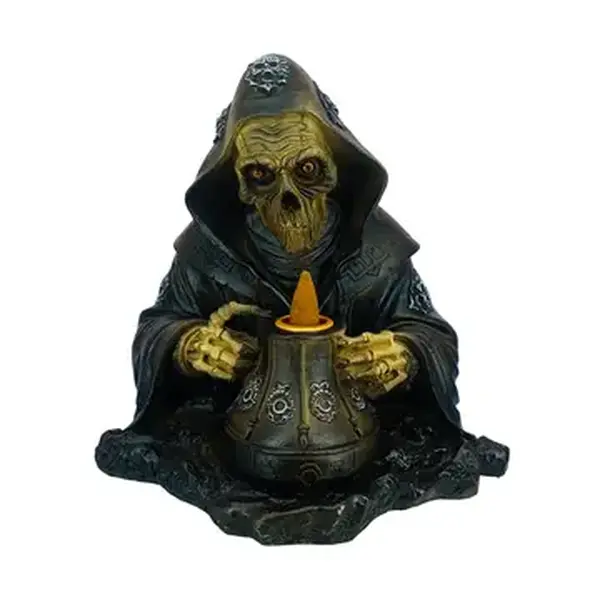 Reaper Backflow Incense Burner - Gothic Smoke Waterfall & Spooky Decor