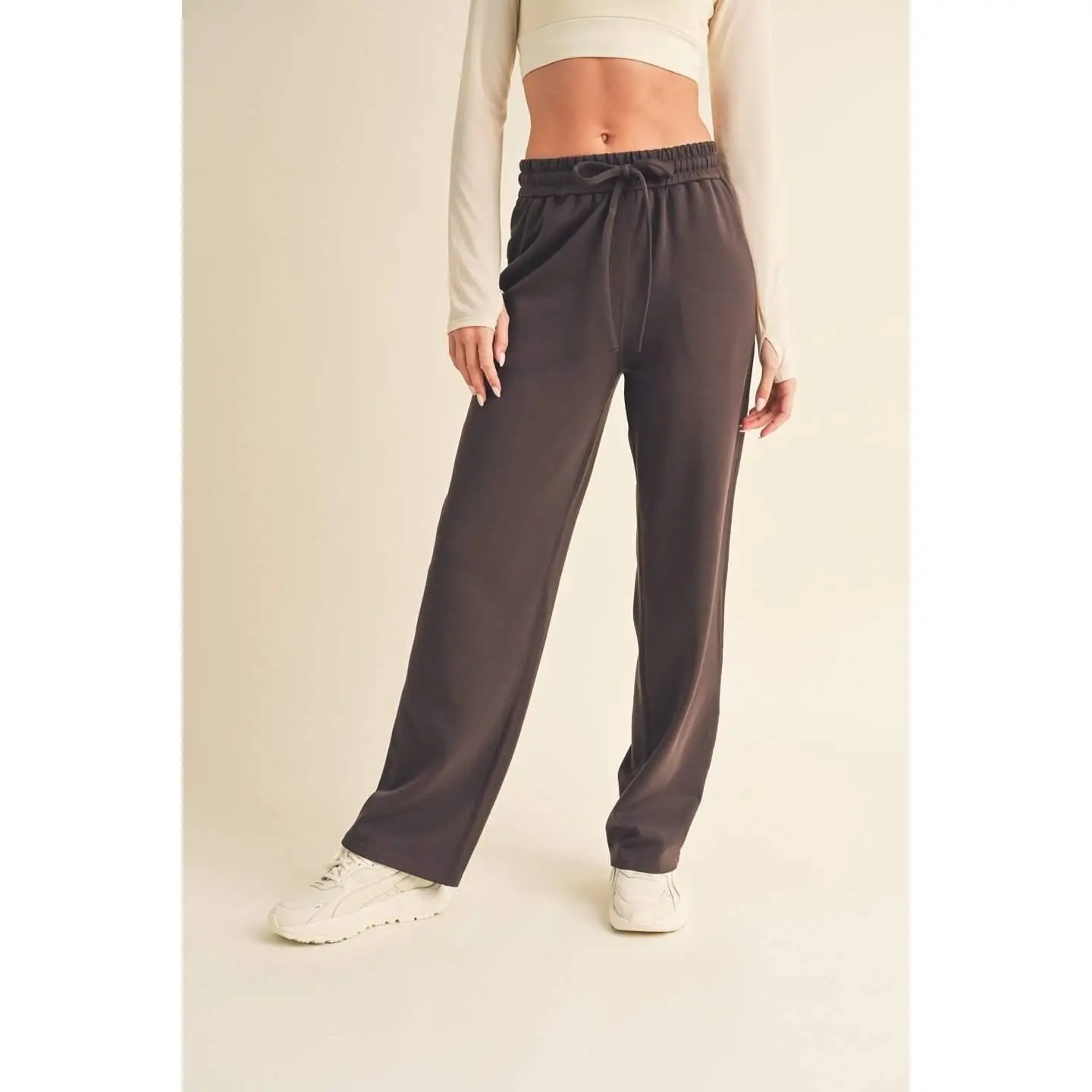 Dark Chocolate Butter Soft Wide Leg Pants