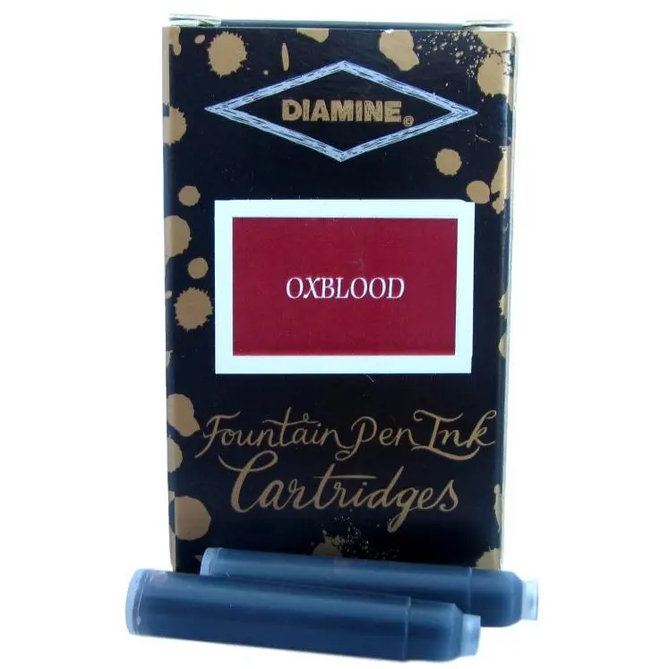 Diamine Oxblood Short Standard Size Fountain Pen Refill Cartridges - 18-Pack Office Desk Supplies, Compatible with Writing Pens, All Seasons Office Stationery for Writing Needs, Oxblood Ink