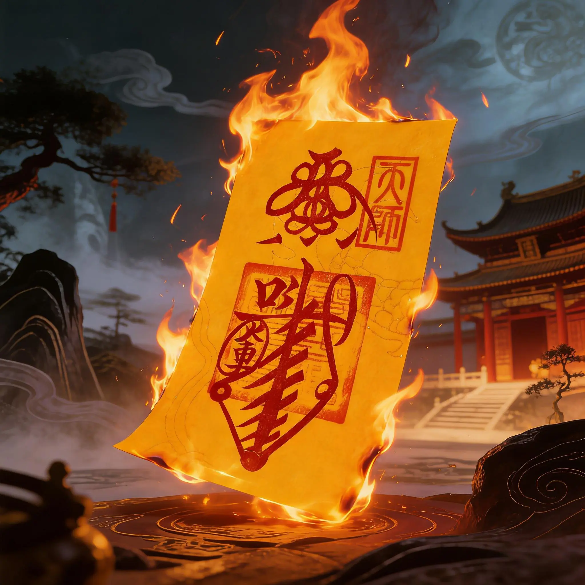 Authentic Taoist Tiangshi feng shui amulet—brings positive energy and health, provides protection and good fortune.