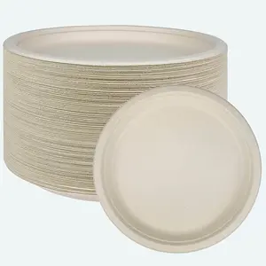 Heavy Duty Plates | 10 Inch Disposable Plates For Adults & Kids | Brown Eco Friendly Sugarcane Paper Plates Are Cut & Leak Resistant | 125 Pack