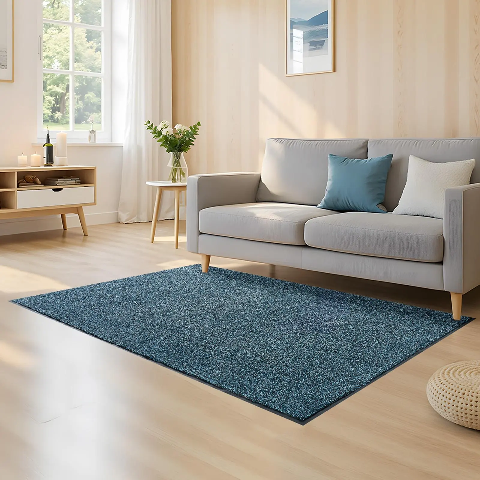 【SummerFinds】VEVOR Front Door Mat, 6 x 4 ft Commercial Floor Mat for Indoor and Outdoor, Industrial Entrance Carpet with PVC Backing, Heavy Duty Washable Entry Rug for Hallway, Kitchen, Balcony, Garage, Slate Blue