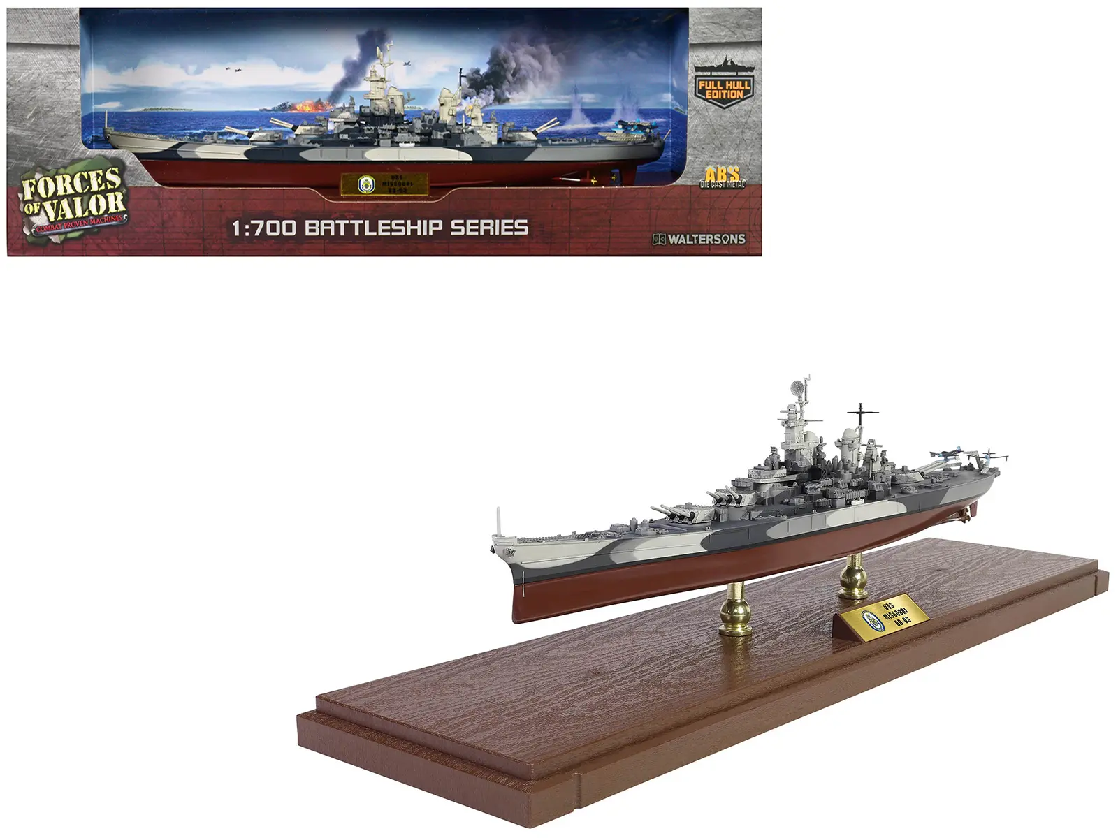 USS Missouri (BB-63) Iowa-class Battleship "Battle of Okinawa" (1945) US Navy Battleship 1/700 Diecast Model by Forces of Valor