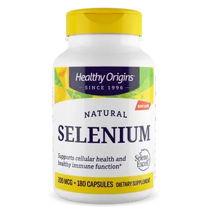 Healthy Origins - Selenium Capsules (Seleno Excell)  Dietary Supplement for Cellular Health & Immune Function - 200mcg / 180 Capsules