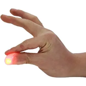 Set of 2 Rubber Thumb Tip Light Up Flash Lights from Anywhere Finger Tricks (RED)