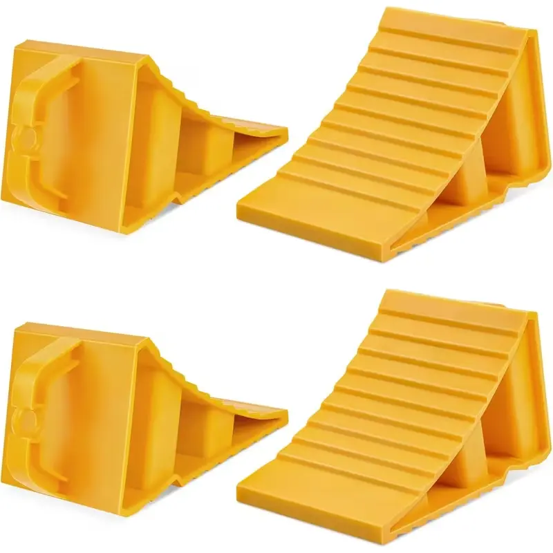 2/4 pcs wheel blocking blocks for trailers, hard plastic RV wheel blocks with handle for easy placement and removal, suitable for car wheels—keeps your truck or camper securely parked.Can be given as a gift to family members, boyfriend, husband, and partn