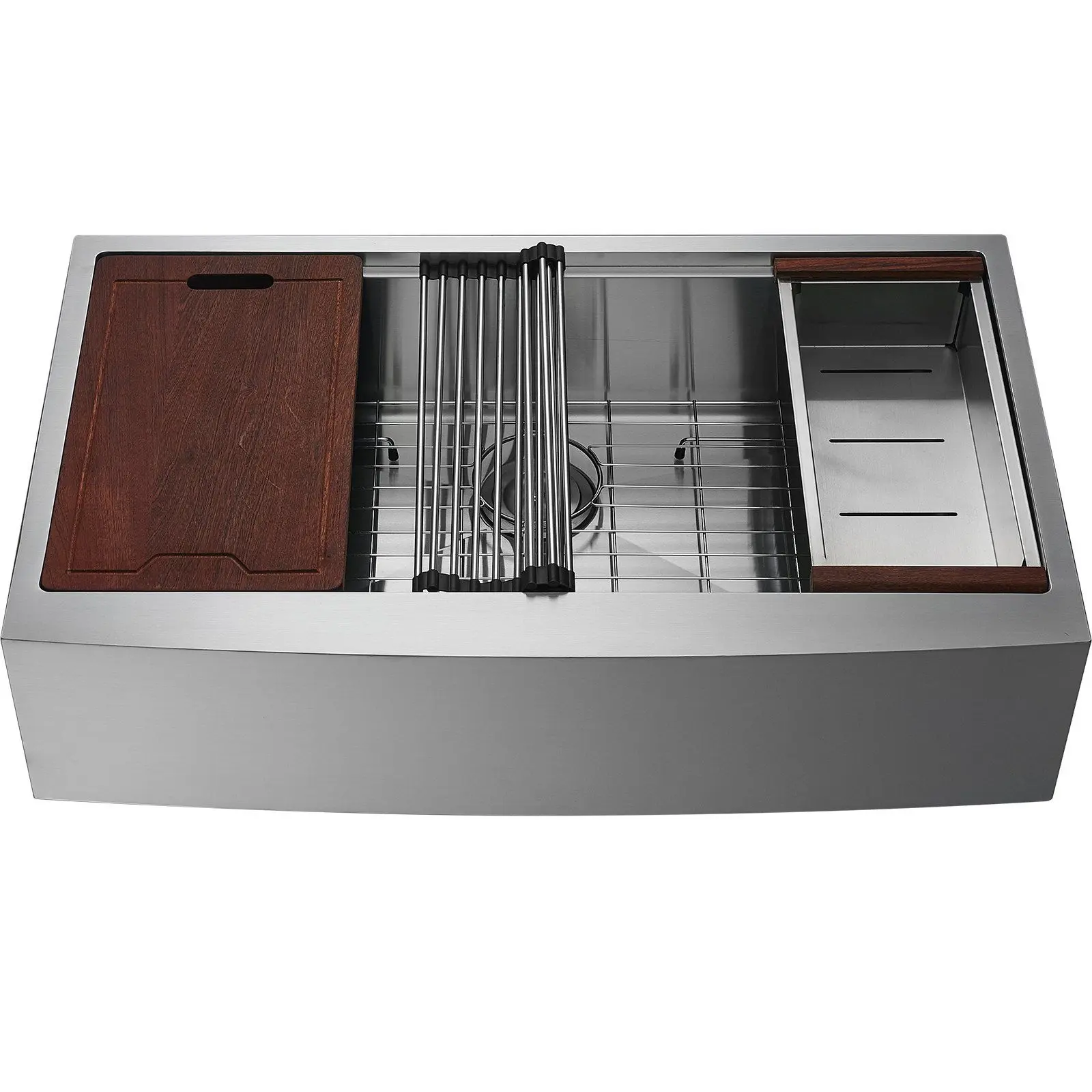 Farmhouse Kitchen Sink 33 Inch, Stainless Steel Drop-In Single Bowl with Ledge 33 inches