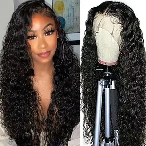 13x4 Loose Curly Lace Front Wigs Pre Plucked 28 Inch 180% Density 13x4 Glueless Water Wave Frontal Wigs Synthetic Wigs Side Part Middle Part Wigs Heat Resistant Fiber Hair Synthetic Lace Front Wig For Women Cosplay party use