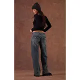 Pacsun Women's Zoe Low Rise Girlfriend Jeans Dark Blue