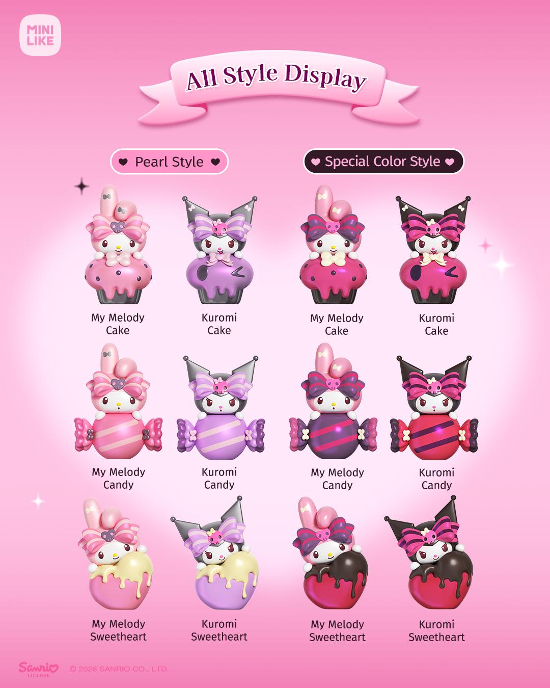 Sanrio My Melody Kuromi Blind Box Sweetheart Series Cute Kawaii Mini Figures Collectible Gift Toy