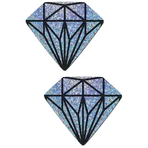 Silver Diamond Shaped Nipple Pasties