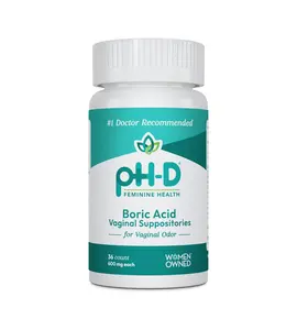 HOT SALE 2026 !! pH-D Feminine Health Support - 600 mg Boric Acid Suppositories - Woman Owned - for Vaginal Odor Use - 36 Count