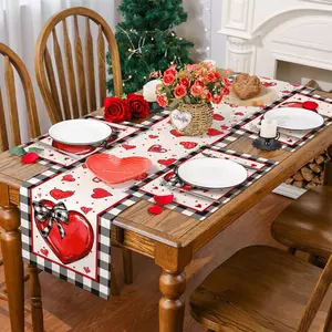 1/4/5/7pcs Valentine's Day dining mat Placemat table flag set, butterfly heart design anti slip and heat-insulating table mat, party and party table decoration table flag table mat, Valentine's Day restaurant kitchen decoration, home decoration, gifts