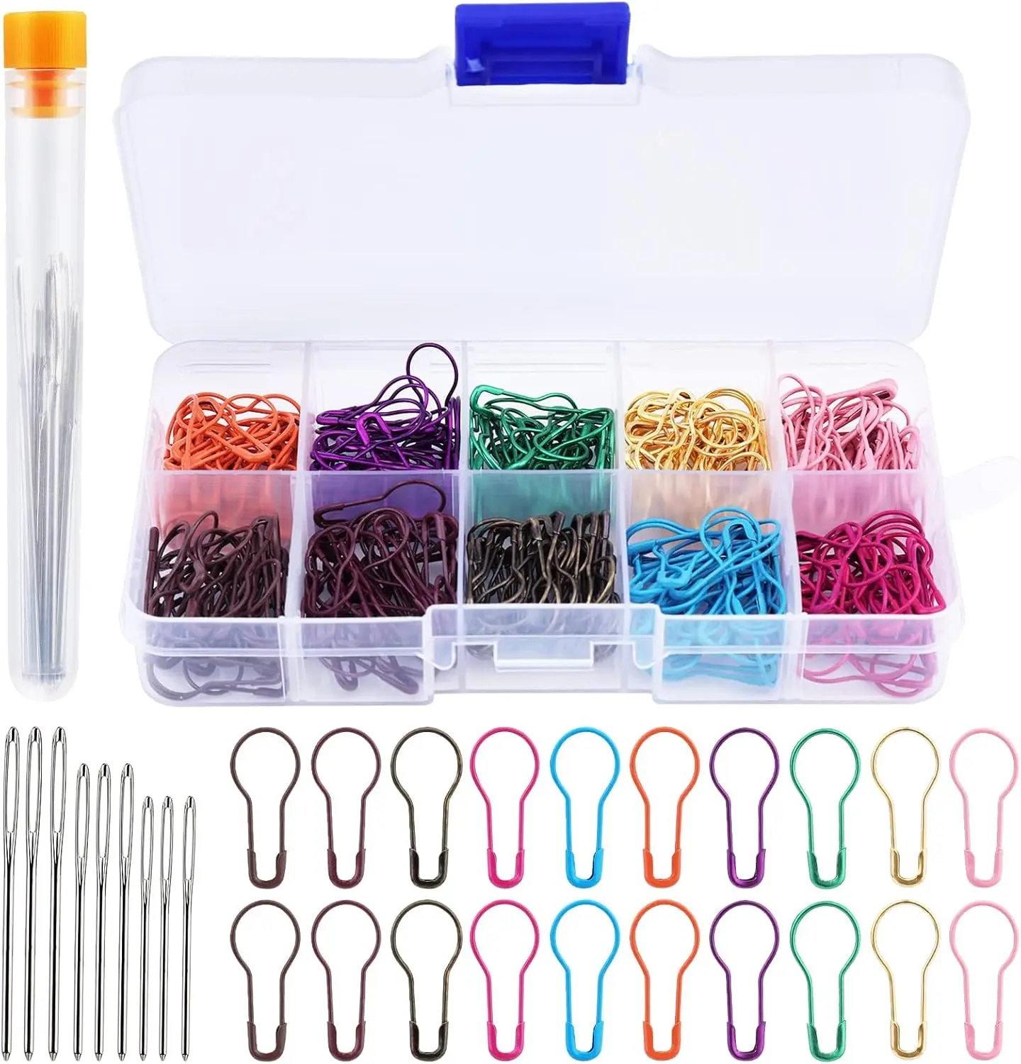 Stitch Markers 300 pcs Crochet Markers Metal Stitch Markers Crocheting Crochet Accessories and Supplies Stitch Markers Knitting and Crocheting Safety Pins Fabric and Paper