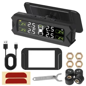 Car TPMS Automotive Temperature Warning Solar Power Auto Security Alarm Save Fuel Tire Pressure Monitoring System Tyre Pressure Sensor