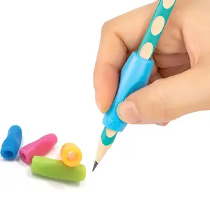 Ergonomic Silicone Grip Holders Set, Random Colors, Transparent Storage Box Included, Ideal for Pencil Gripping Training & Posture Correction