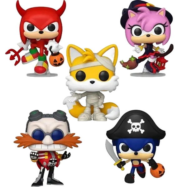 Funko Pops! Sonic Halloween Series (Sonic, Tails, Knuckles, Amy, Dr. Eggman) Vinyl Figures