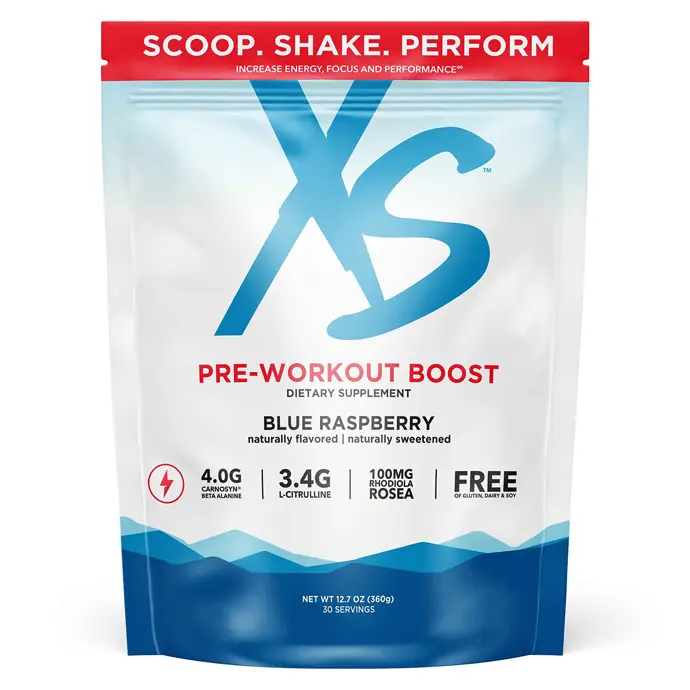 Amway XS Pre-Workout Boost – Blue Raspberry | 30 Servings | Pre-Workout Powder