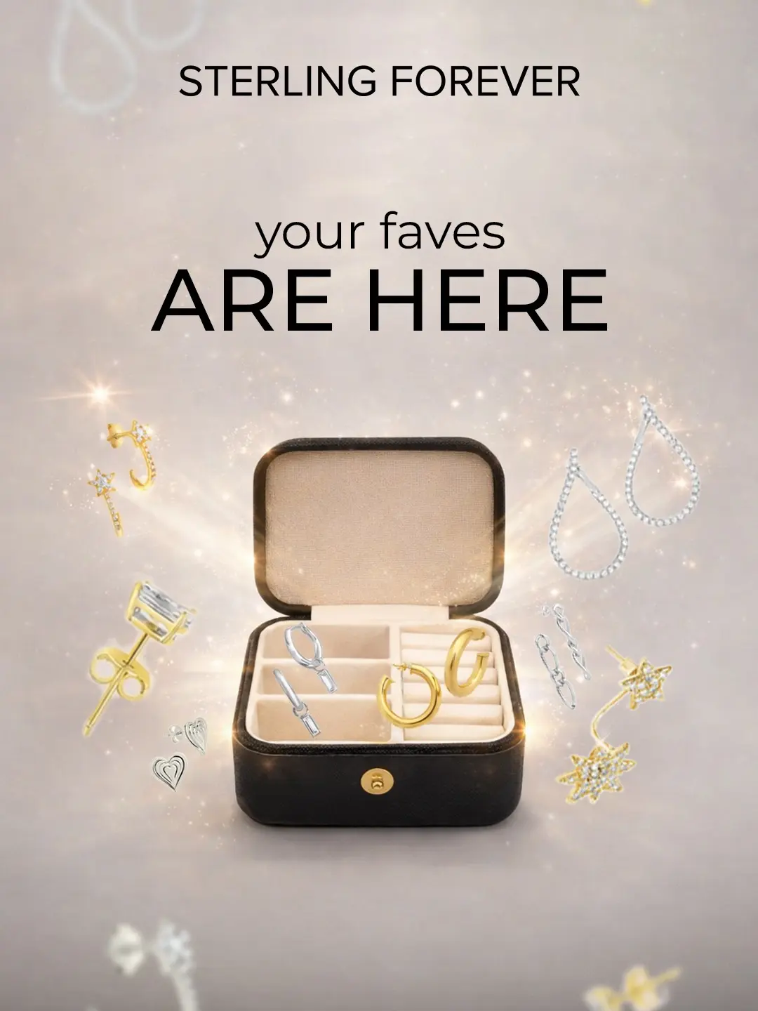 Sterling Forever Earring Mystery Bundle & Jewelry Case - 3 Pcs. Earrings & 1 Pc. Accessories Box Sterling Forever Earring Mystery Bundle & Jewelry Case - 3 Pcs. Earrings & 1 Pc. Accessories Box