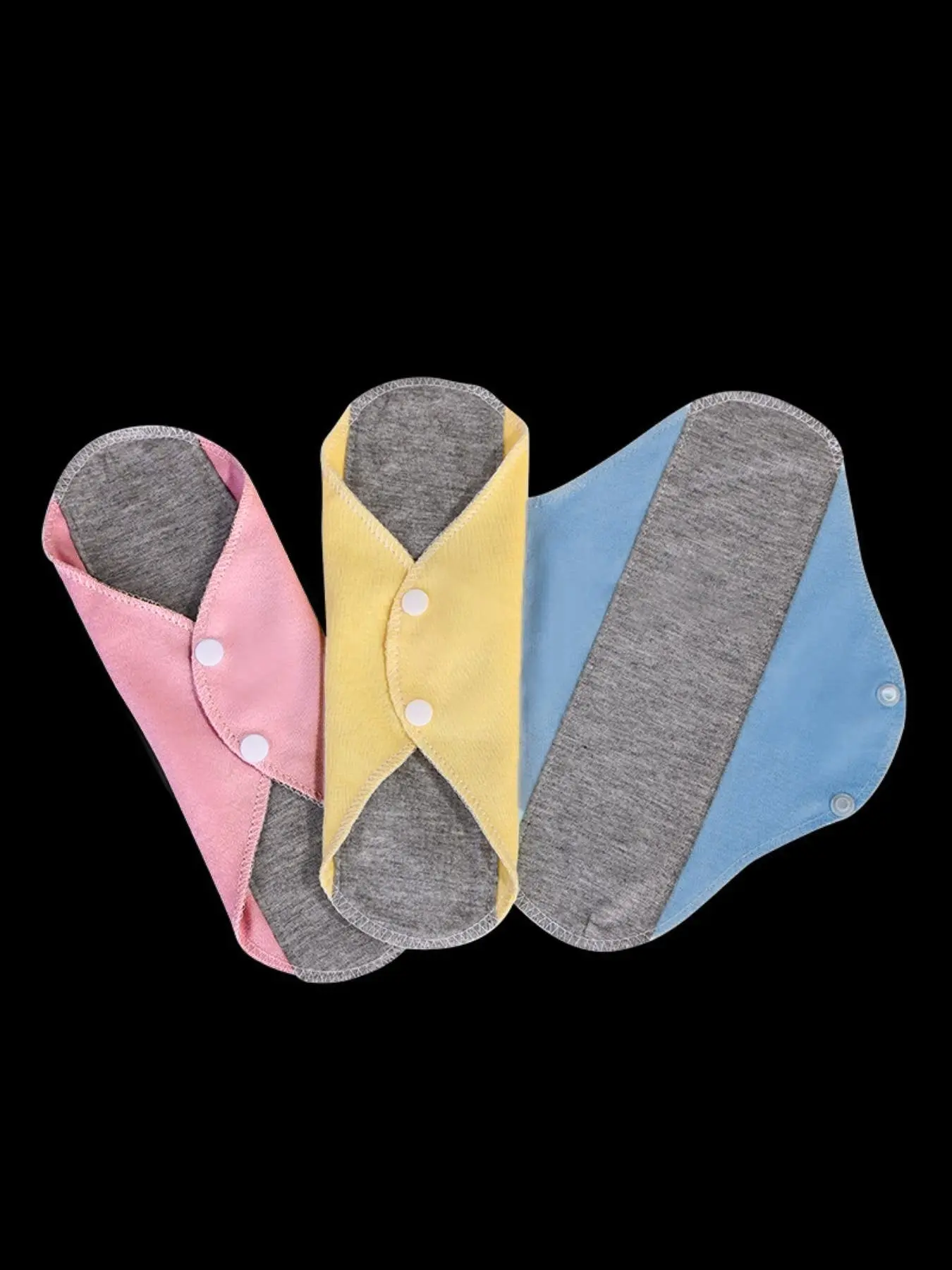 3-Pack Mixed Color Graphene Antibacterial Washable Absorbent Cotton Pads, Reusable Daily Sanitary Pads for Middle Aged and Elderly, Leak-Proof Incontinence Pads Soft Pad