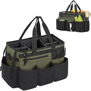 Wearable Cleaning Caddy Bag for Cleaning Supplies,Large Capacity Cleaning Organizer Green