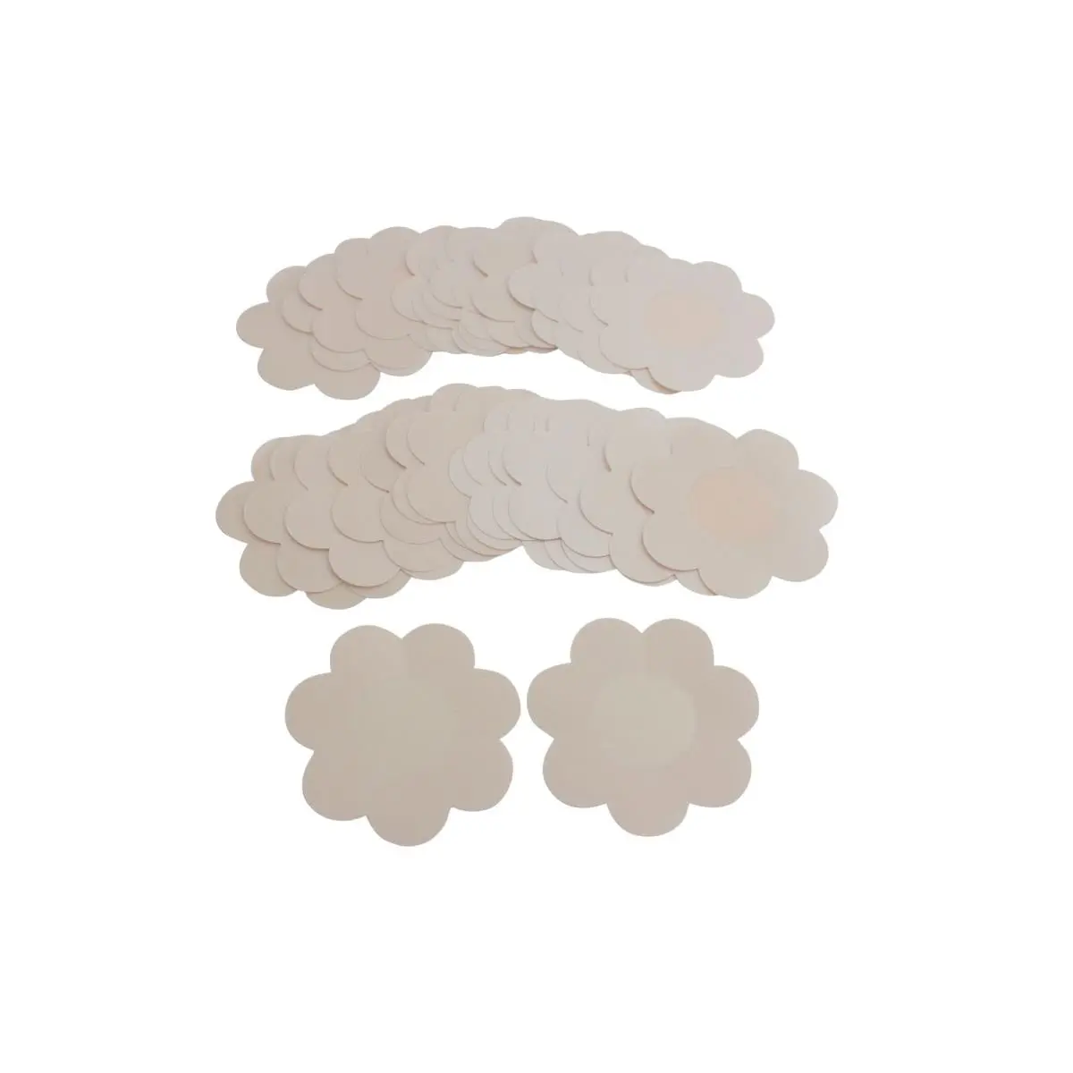 212 MAIN Women's Fullness Satin Flower Petal Disposable Nipple Covers - 30-Piece, Smooth Breathable Bridal Tube Fabric Sewing Accessory for Clothing, Bathing (No Bra Needed), Polyester, Lady