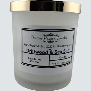 Driftwood and Sea Salt 8 ounce Candle Decor Fragrance Scent Jar Freshener Decoration Scented Aroma
