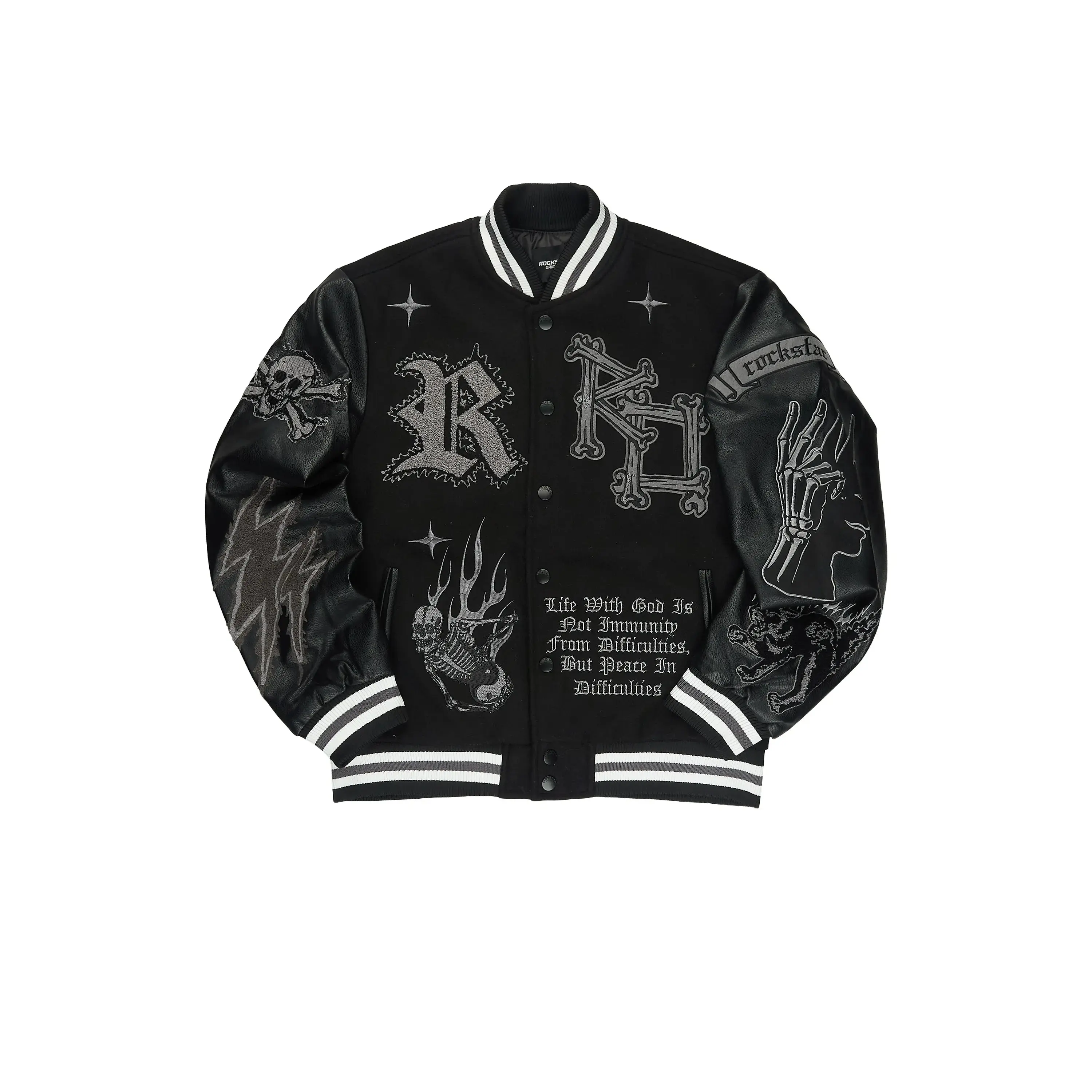 Naizeah Black/Black Varsity Jacket
