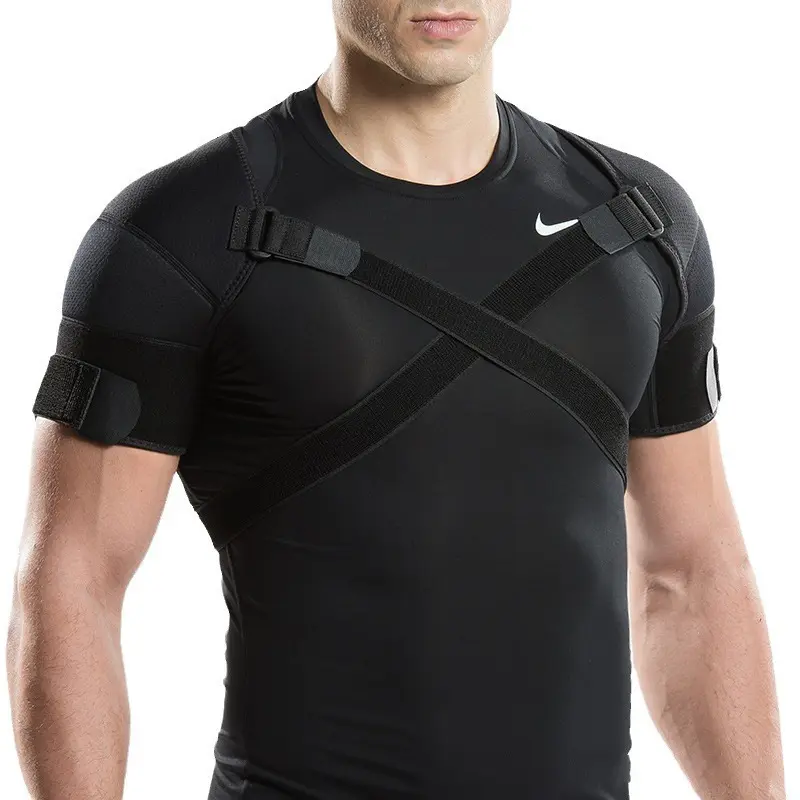 Shoulder Brace Sports Double Shoulder Support Strap Back Bandage Cross Sports Protective Gear Shoulder
