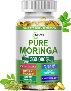 Organic Pure Moringa Oleifera Leaves Extract Softgels for Energy Skin Gut Health and Immune Support Natural Antioxidant High Potency Moringa Oil Than Moringa Powder Non GMO 60 Servings Daily Vitality Wellness Formula