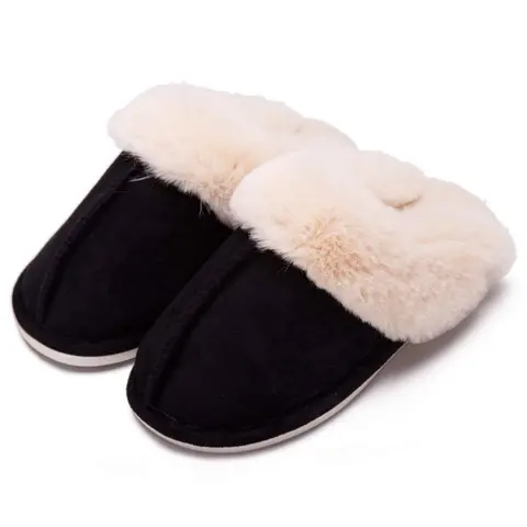 Women's Slippers Fuzzy Warm Slip-on Fluffy Bedroom House Snow Shoes Suede Cozy Plush Indoor & Outdoor Winter