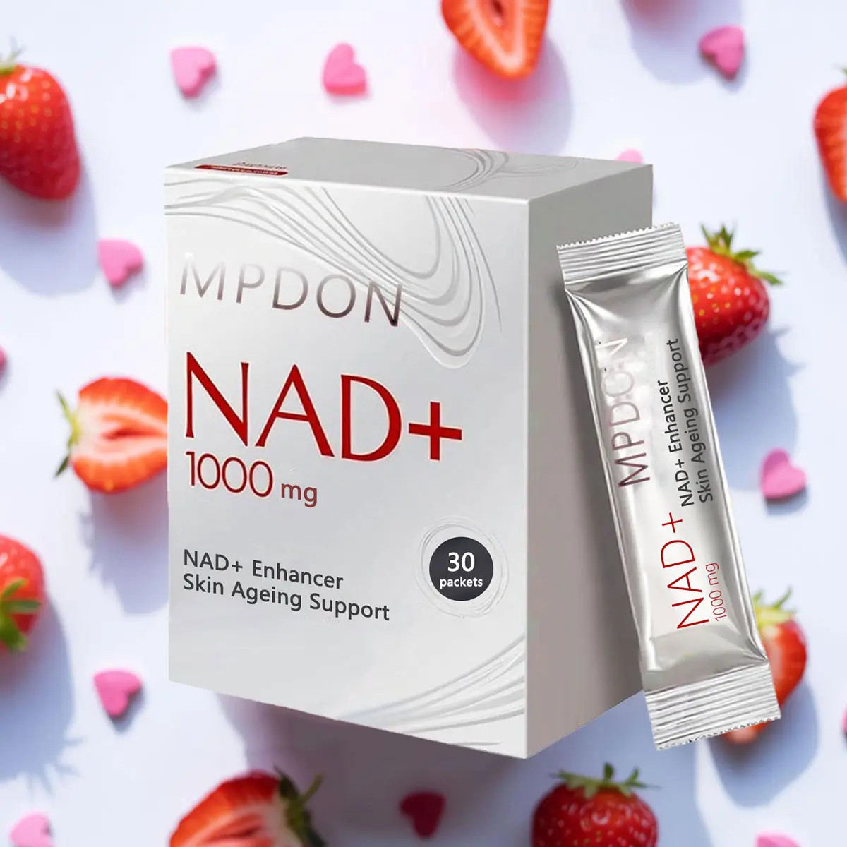 Sugar-Free 1000mg Potency NAD+ Powder Liquid Drink - Nicotinamide Riboside, Resveratrol, PQQ, Edible Beauty Option for Skin Care, Berry-Flavored Natural Dietary Item to Boost Cellular Energy & Concentration, Support Healthy Aging