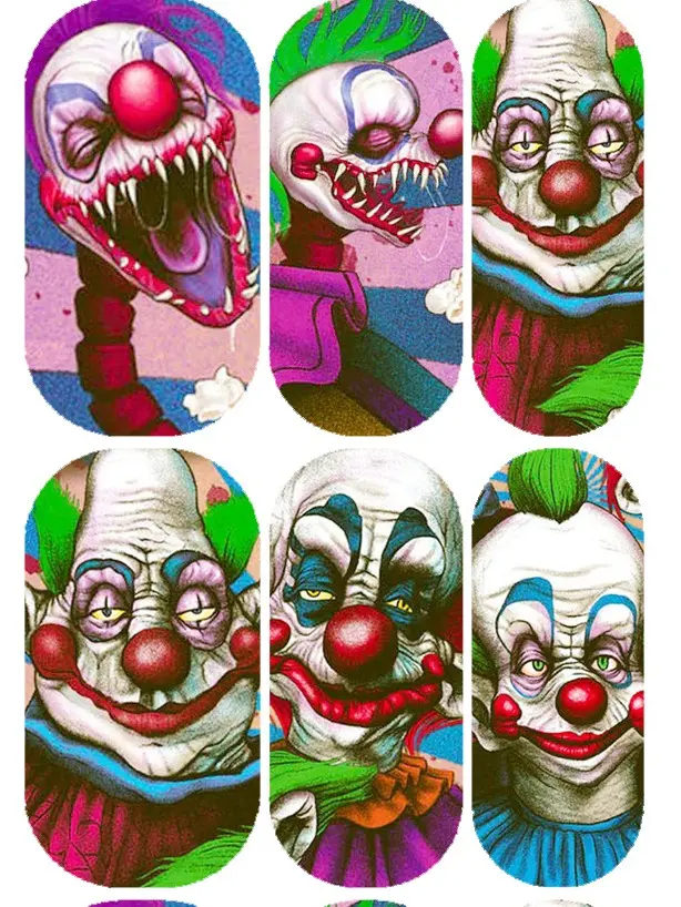 KillerKlownz Waterslide Nail Decals | Halloween Nail Art Nail Art Stickers Diy Manicures
