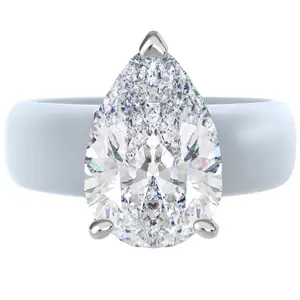 Silicone Ring – 8×12 mm Pear Cut CZ | Patent-Pending Design - GlowStone Collection