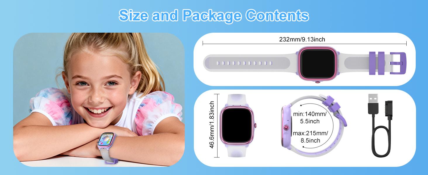 2026 Newest Smart Watch For Kids, 16 Built-in Games, No APP/Phone Needed,Full Touchscreen, Educational Game Watch forkids, Waterproof, Pedometer Sleep Tracker, Sport Modes Alarm GiftFor Girls Boys Age Purple