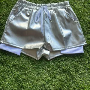 Silver Metallic Shorts