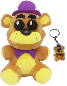 FNAF 8" Golden Bear Purple Hat Fabric & Keychain