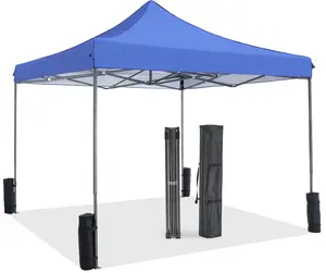 Sweet Furniture F 10 x 10ft Pop Up Canopy Tent Easy Setup Outdoor Shade Instant Portable Sun Shelter Canopy Tent with Sand Bags for Events, Picnics, and Outdoor Activities