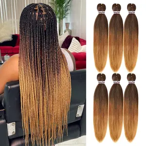 Pre-Stretched Braiding Hair 22 inch 6 packs Hot Water Setting Synthetic Hair Crochet Braiding Hair Extension (1B/30/27)