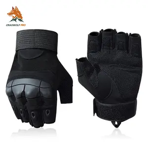 Men's Outdoor Fingerless Tactical Gloves, Anti-Slip Enhanced Grip Gloves with Reinforced Palm & Knuckle Protection, Ideal for Driving, Hiking, Cycling, Motorcycle Riding, Airsoft, Tactical and Military Combat