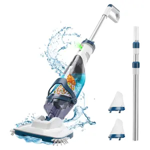 Enhulk Pool Vacuum for Above Ground Pool with Telescopic Pole, Running time up to 1H, Handheld Design with Powerful Suction up to 18.5 gallon/min