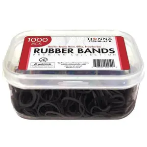 Donna Durable Elastic Hair Ties For Braids, Twists & Ponytails - 1000PCS Black Rubber Bands With No-Snag Stretch Bands