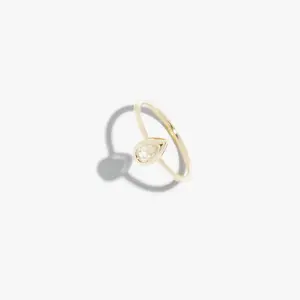 Canary Teardrop Bezel Ring