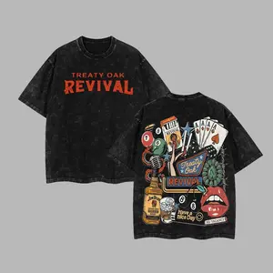 Retro Treaty Oak Revival Western T-Shirt with Cool Retro Bar Cowboy Graphic Tee Design, Plus Acid Washed Heavyweight Cotton Hoodie - Timeless Alternative Metal Streetwear Must-Have for Rock Lovers